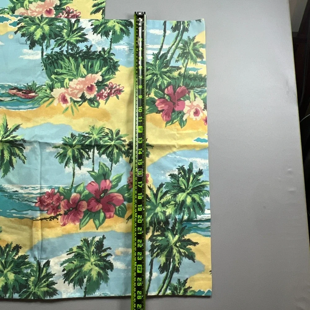 Vintage Set Of 2 Dan River Standard Pillow Sham Multicolor Tropical Island Beach